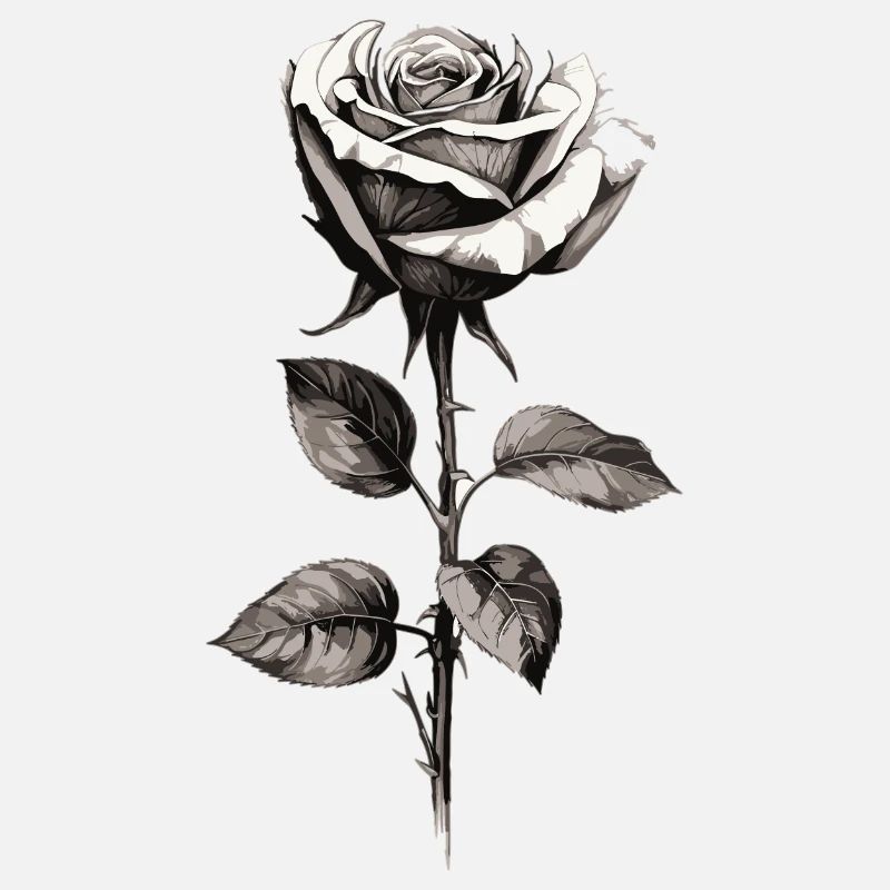 Rose in black and white