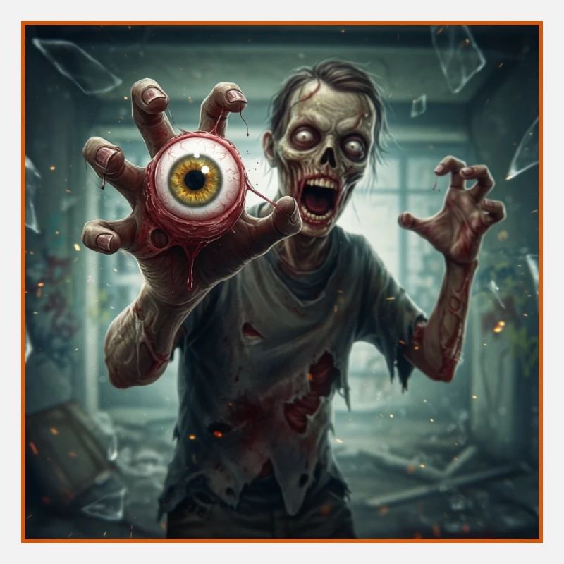 Gruseliger Zombie mit Augapfelhand