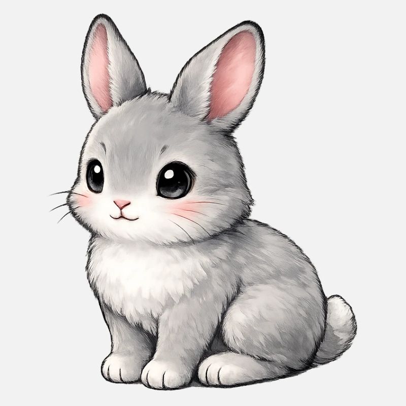 Illustration du lapin gris
