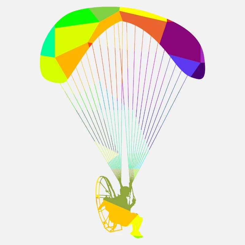 Motorisierter Paraglider Gleitschirm Regenbogen