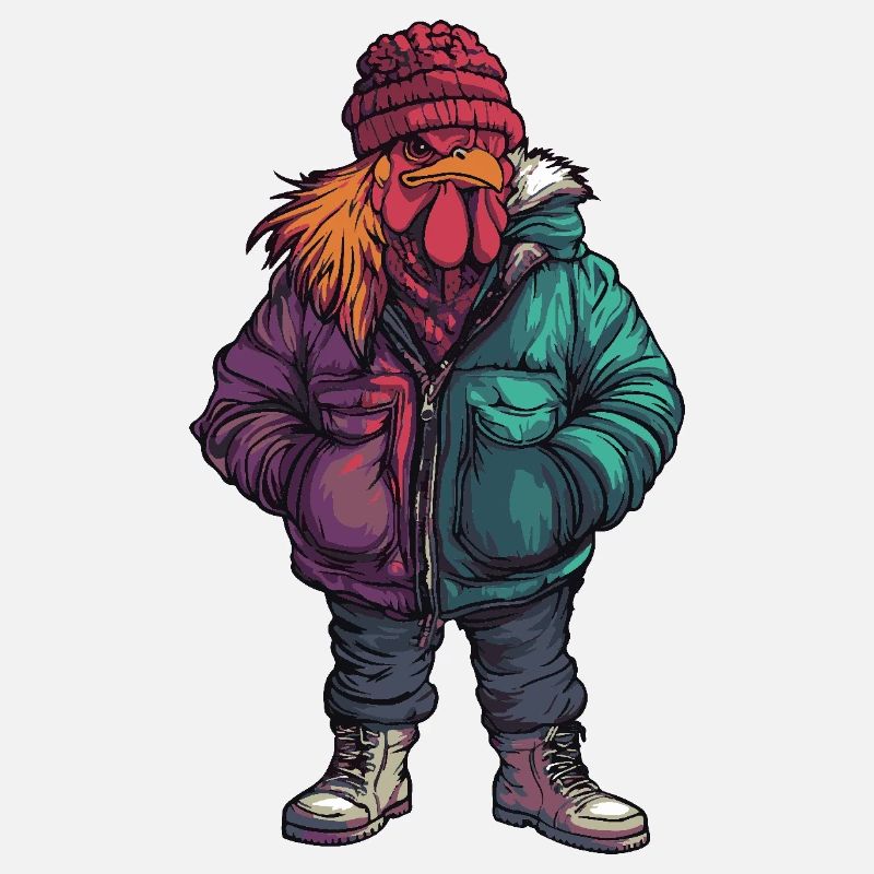 Rooster Funny Winter