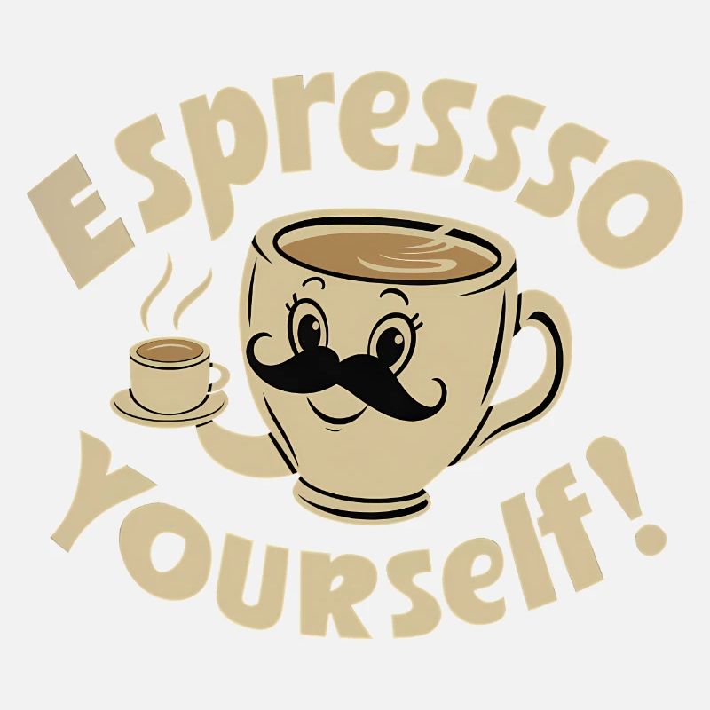 Schnurrbart Tasse Kaffee