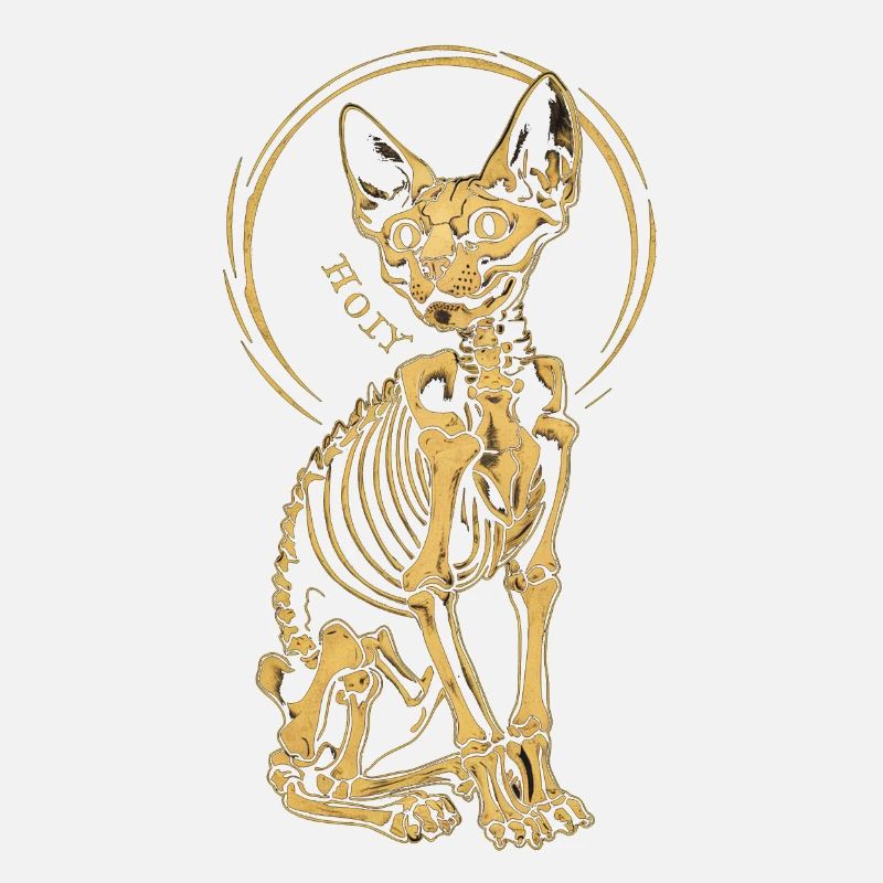 chat sphinx squelette tatouage