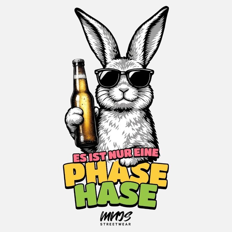 Phasenhase mit Bier – bunter Cartoon