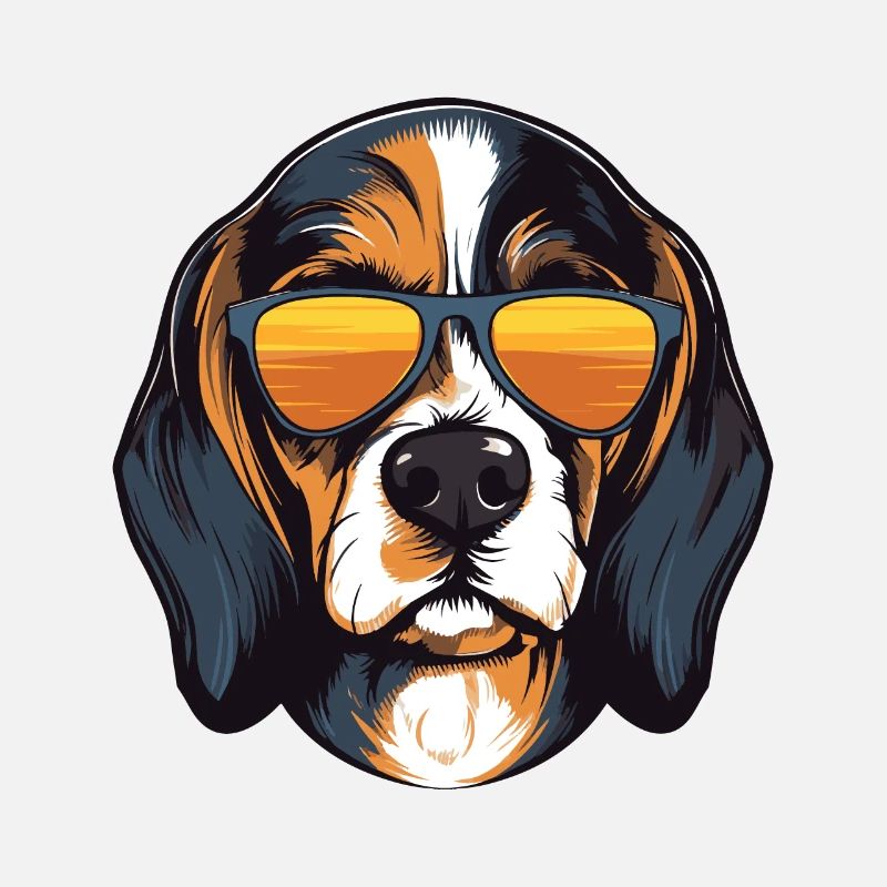 Beagle Dog Cool Head Party