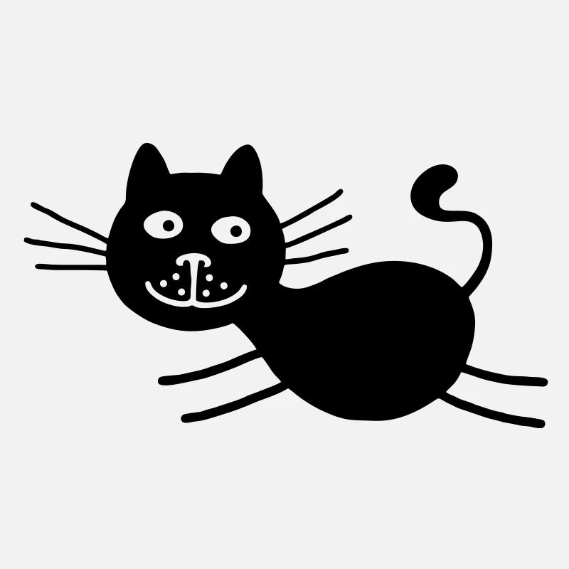 Black cat runs