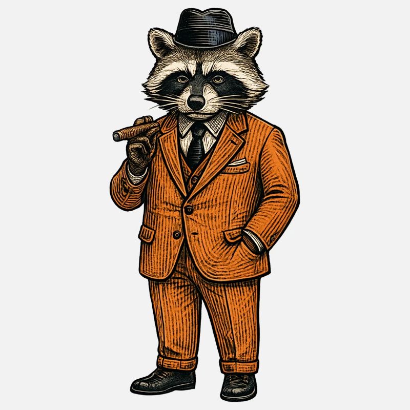 Raccoon Gentleman mit Zigarre