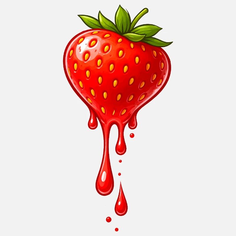 Erdbeere mit Tropfen Illustration