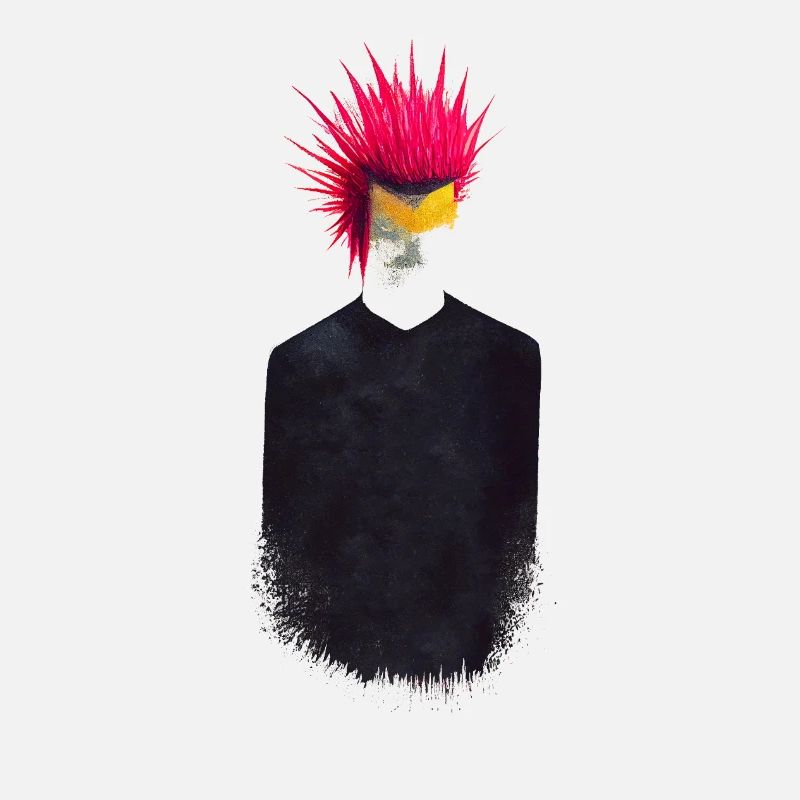 Punker Minimal Design Rose Coiffure Simple Punk