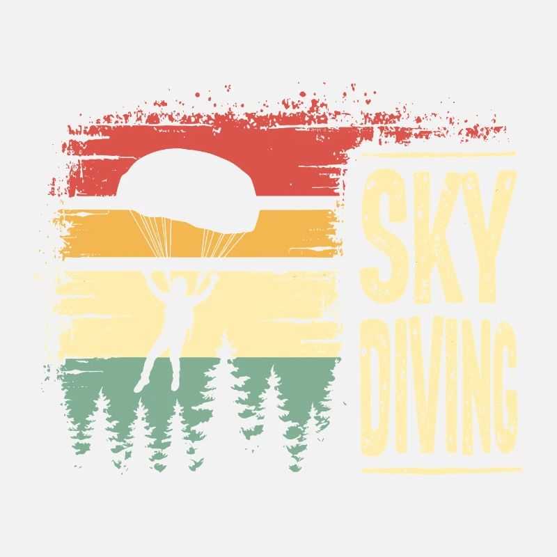 Skydiving Vintage Retro Sunset