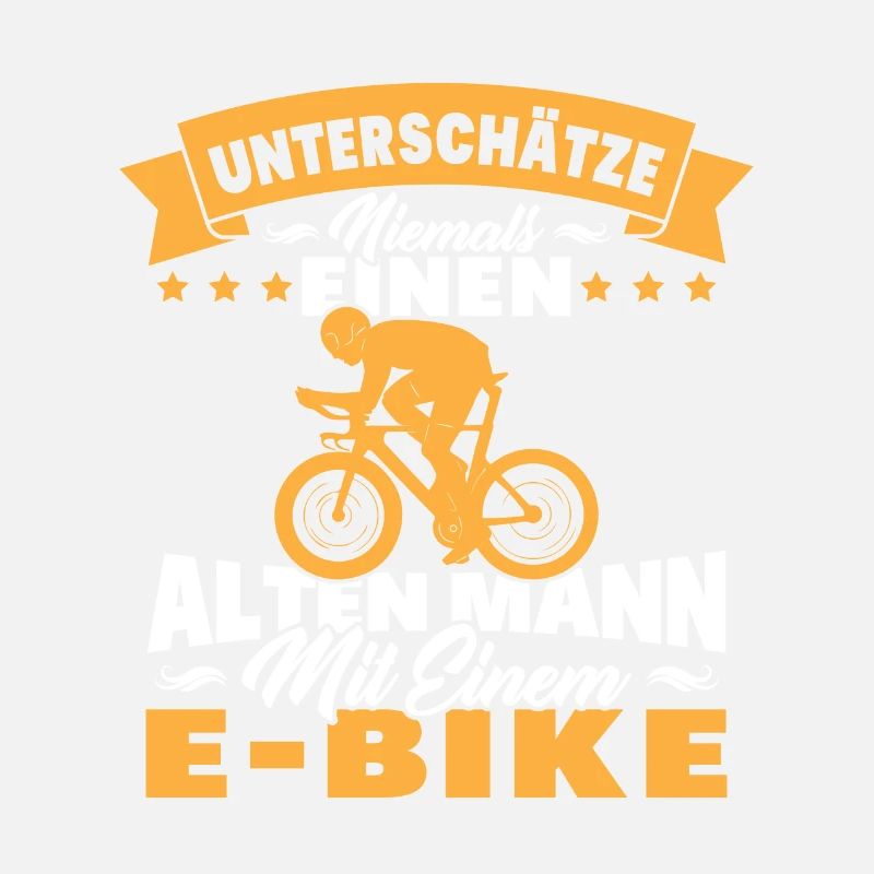Alten mann mit einem e-bike