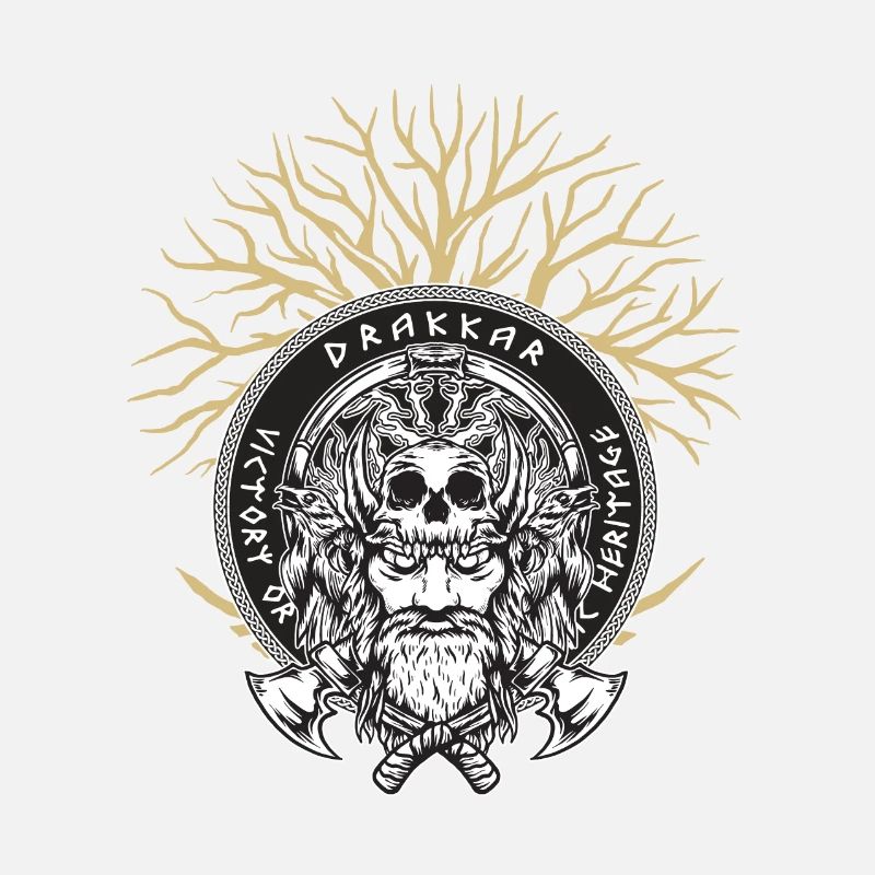 Wikinger Walhalla Nordisch Krieger Axt Yggdrasil