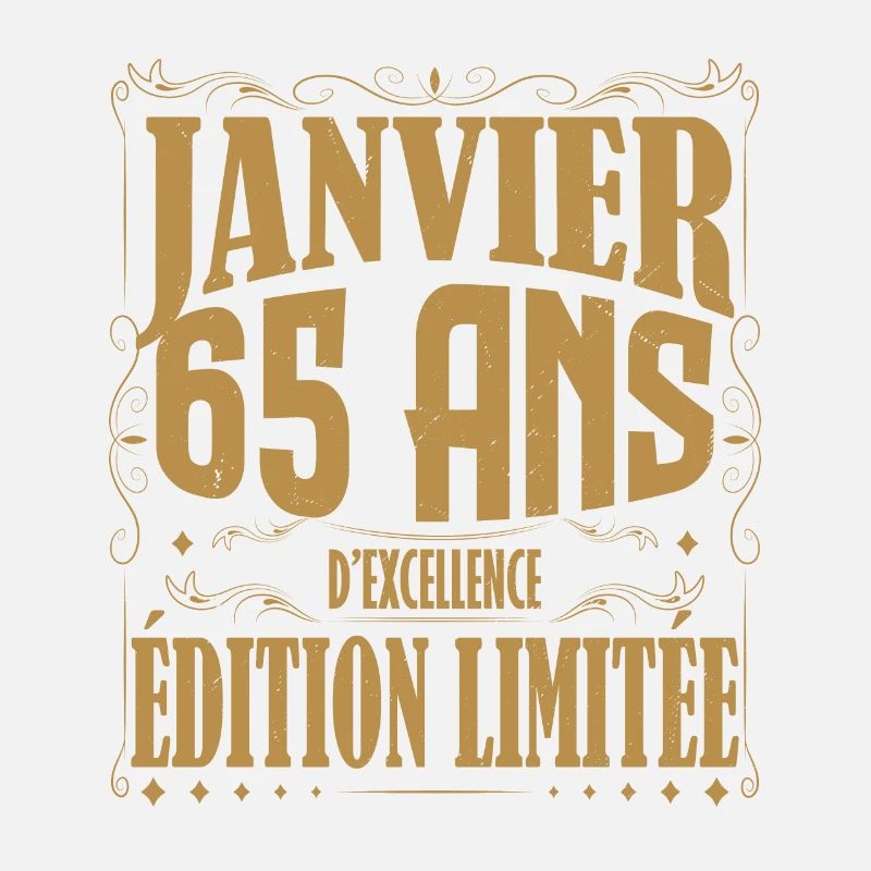 Janvier 65 ans. Cadeau 65 ans janvier anniversaire