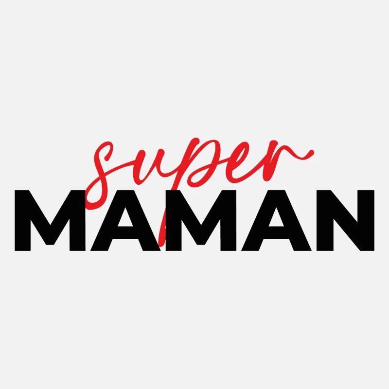 Super Mom Skript Rot auf Schwarz