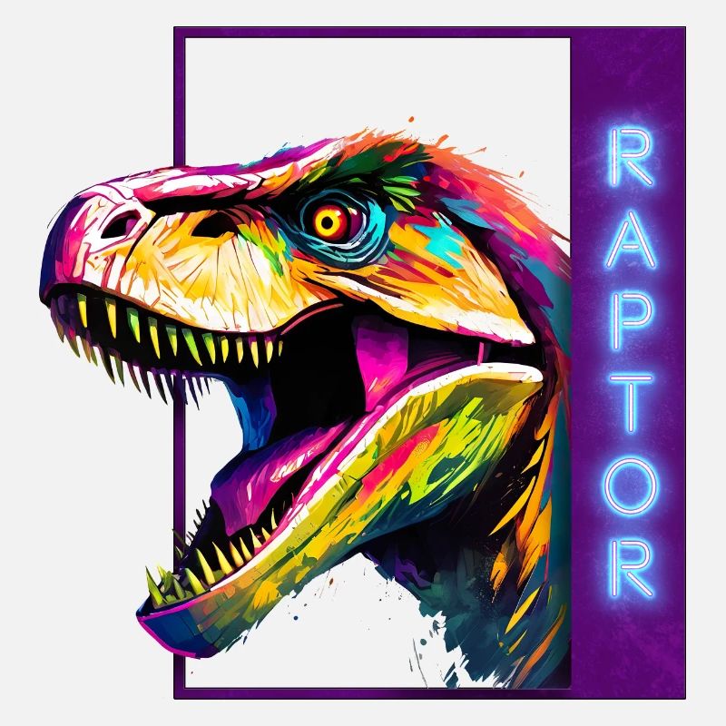 Neon Raptor - Mehrfarbiges Velociraptor-Artwork
