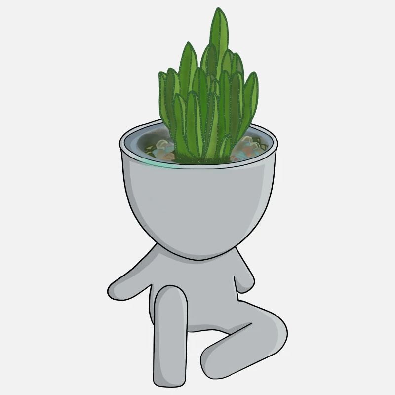 Pot de fleurs en forme de personne
