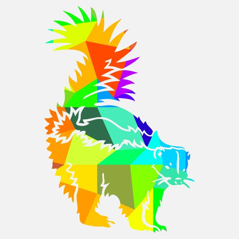 Skunk Rainbow Animals Polygon
