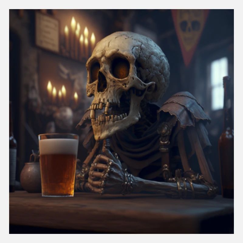 Skeleton boit de la bière