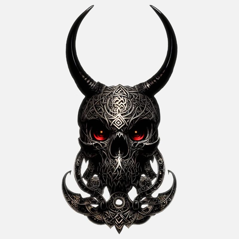 Skull with horned helmet