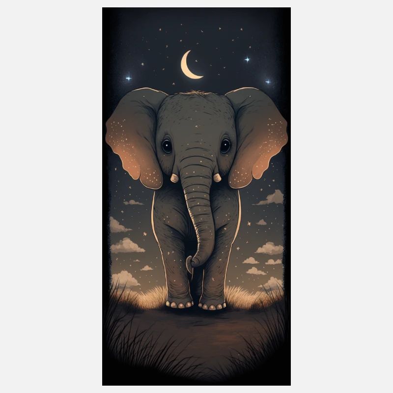 Knuffiger Elephant in der nächtlichen Savanne