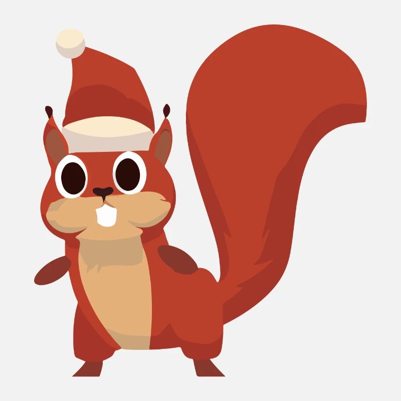 Naughty Squirrel with Santa Hat