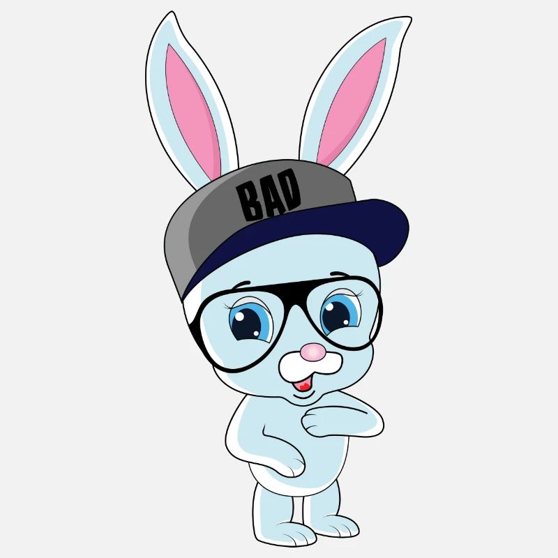 Cool bunny rabbit with cap and glasses