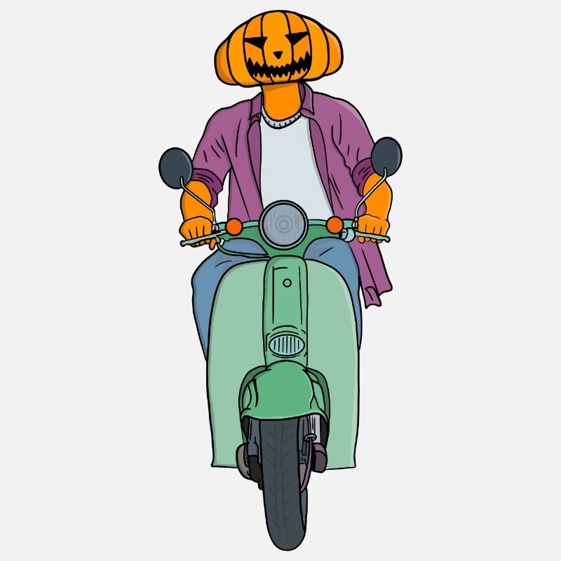 Pumpkin Rider on Mint Scooter