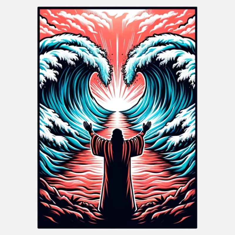 Moses teilt das Meer.