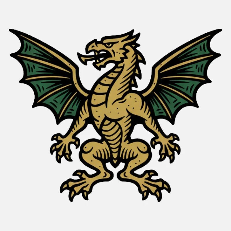 Goldener Feuerdrache Comic-Icon