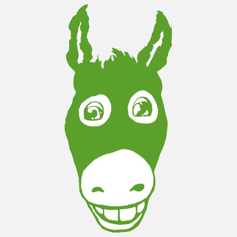 Vert âne souriant