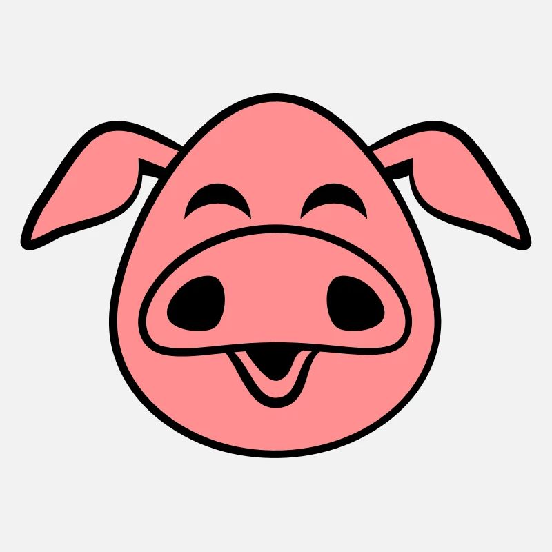 Funny laughing happy pig