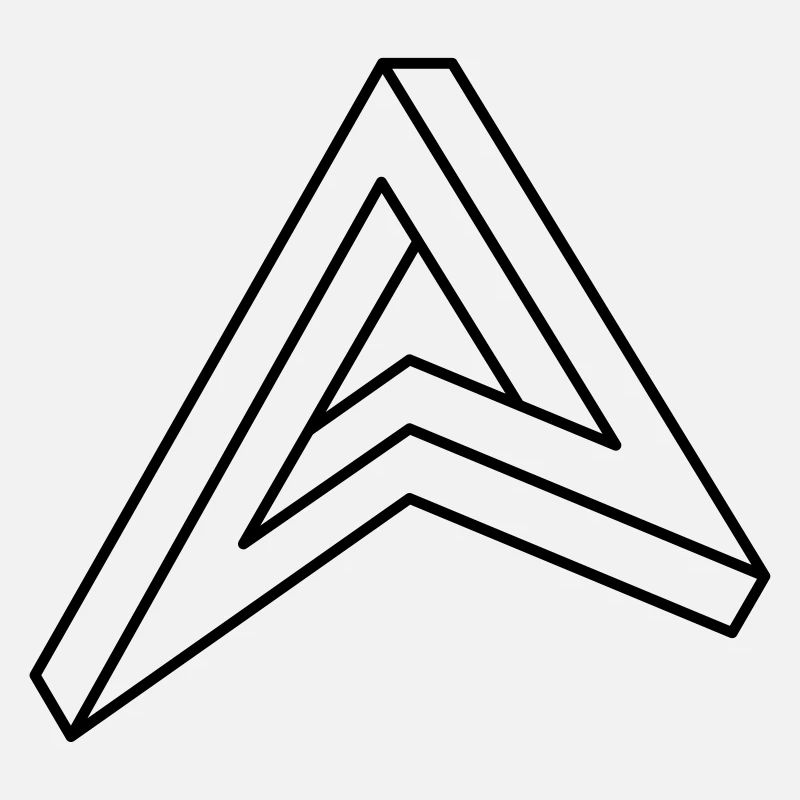 impossible figure Escher triangle geometry hipster