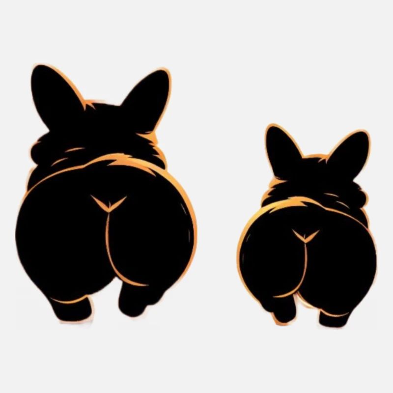 Zwei Corgis mit süßen Hintern