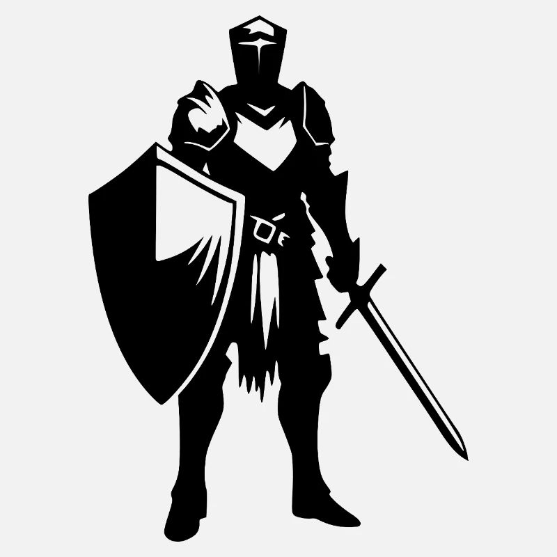 Stolzer Krieg Ritter mit Schild und Schwert