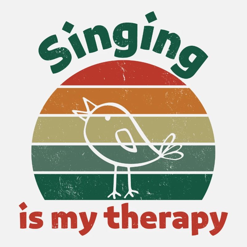Singing is my therapy! retro dunkel