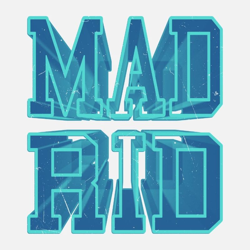Madrid Spanien Stadt 3D Schrift Skyline Urlaub