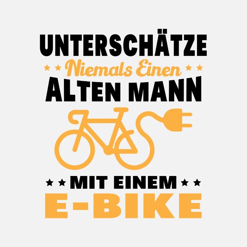Einen alten Mann mit einem E-Bike
