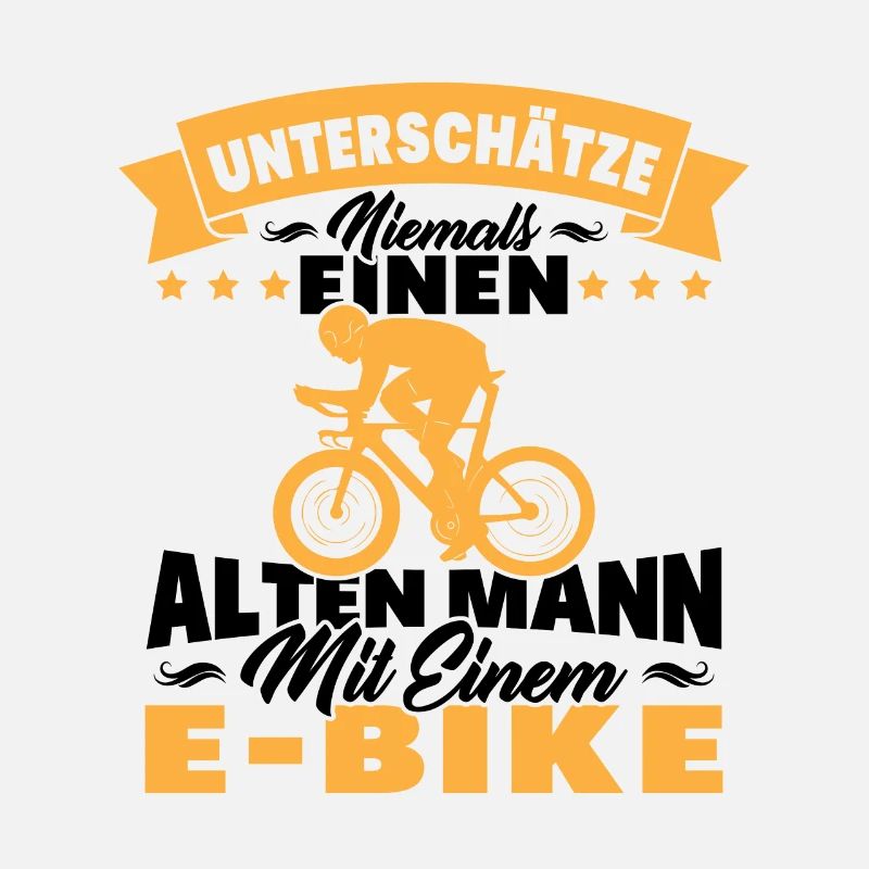 Alten mann mit einem e-bike