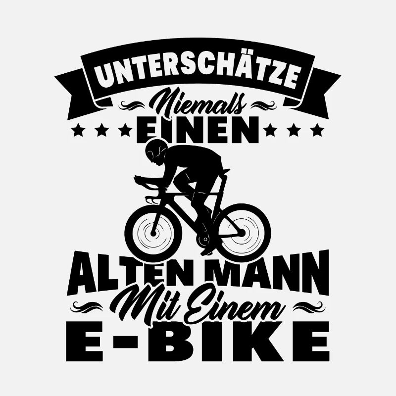Alten mann mit einem e-bike