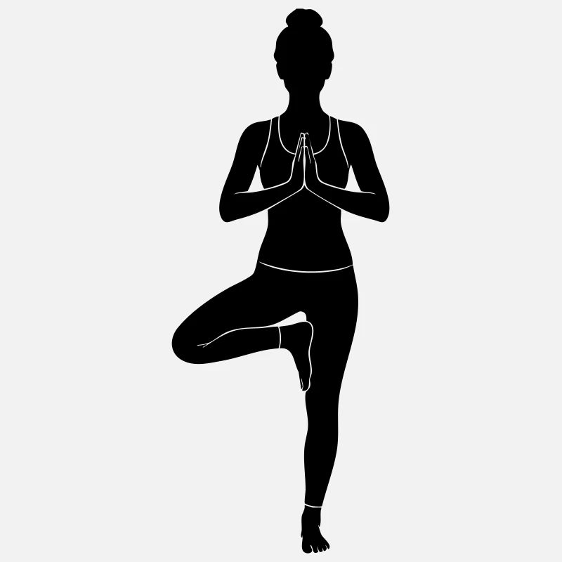 Baumpose Yoga Silhouette