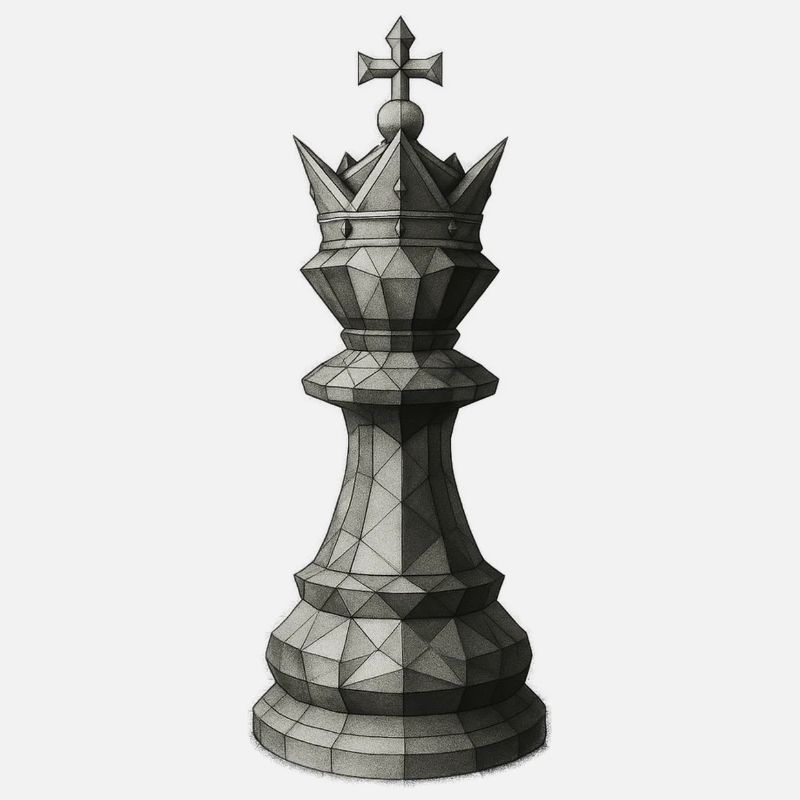 Chess King – Dark Geometric Illustration