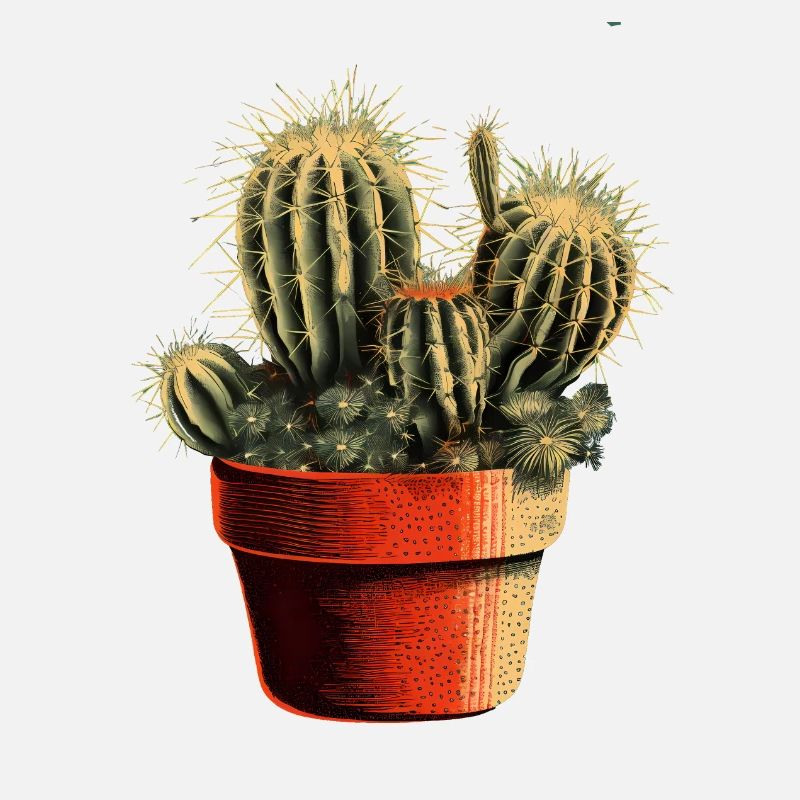 Petit cactus vert dans un pot de fleurs