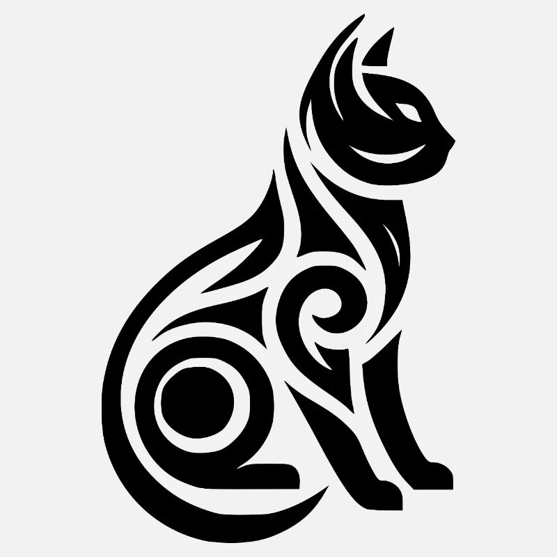 Tattoo minimalistisch Linienkunst Katze