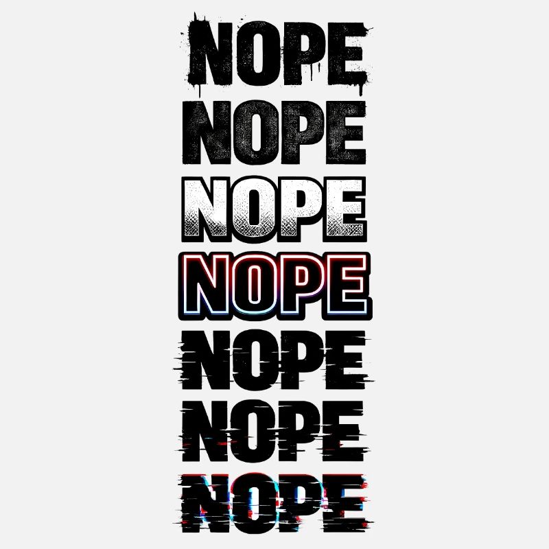Nein, Neon-Glitch-Textstack