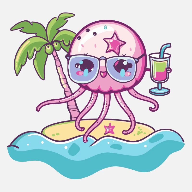 Qualle Sommer Strand Comic