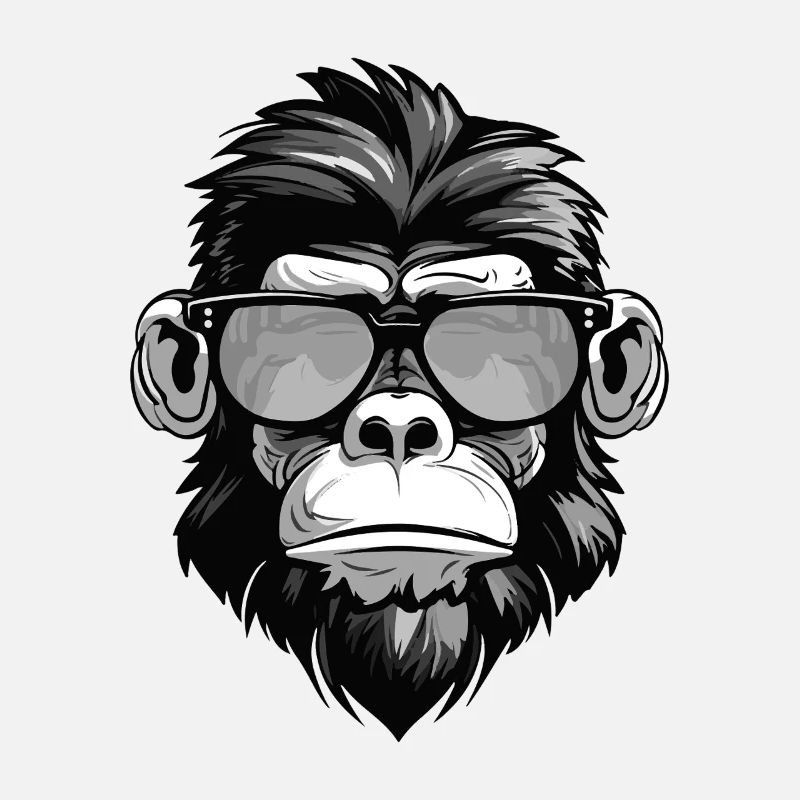 Affe Kopf Porträt Cool