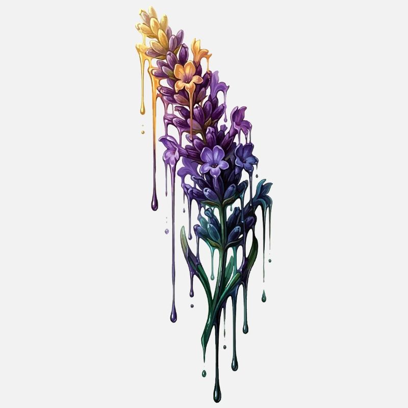 Lavendel mit tropfender Farbe