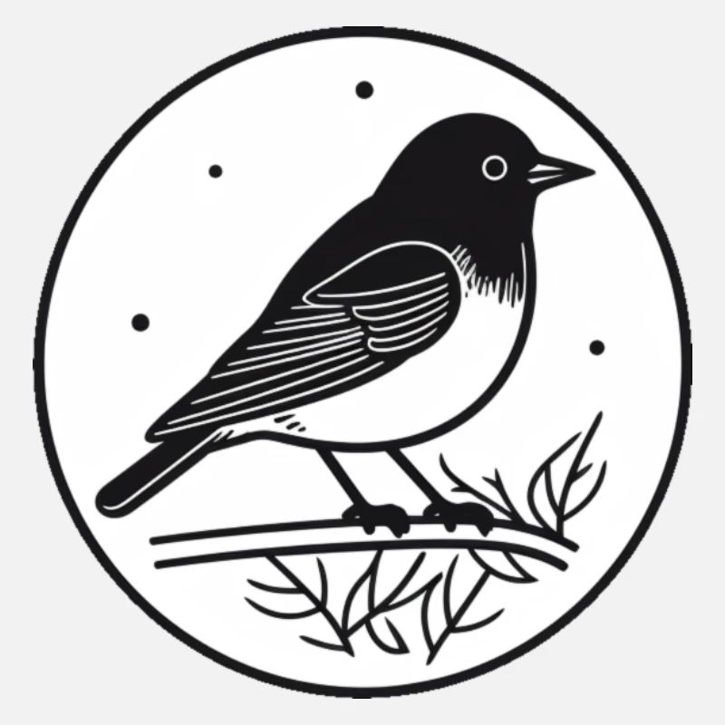 Monochrome à plumes : impression d’oiseau simpliste