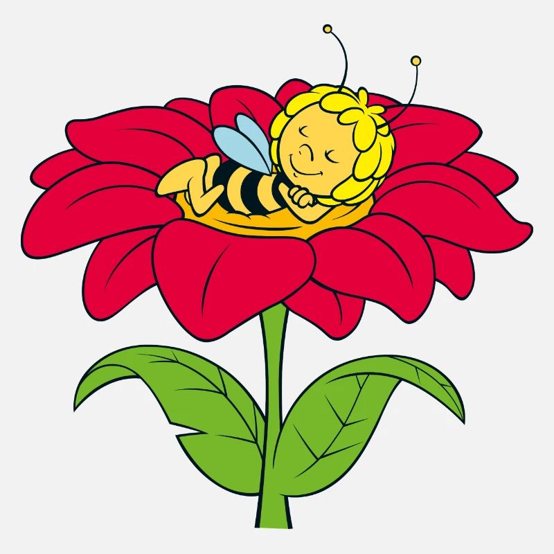 Maya The Bee Sleeping On Flower