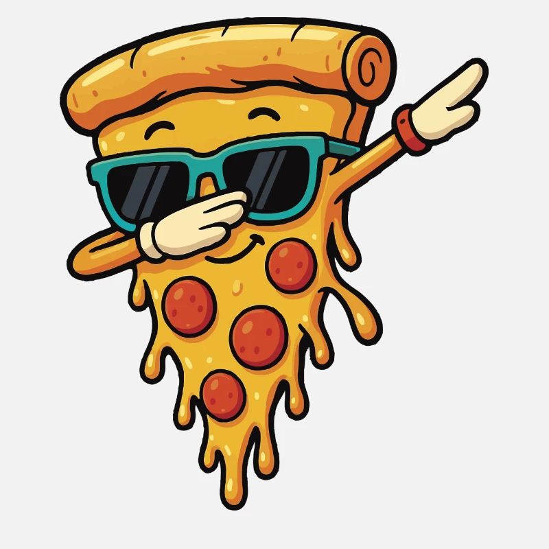 Cooles Pizzastück Sonnenbrille Dab Pose Tanz Dabbing